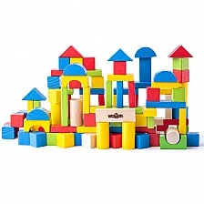 Σετ ξύλινων κατασκευών με χρώμα, 100 τεμάχια Ηλικία: 1+ Αριθμός τεμαχίων: 100