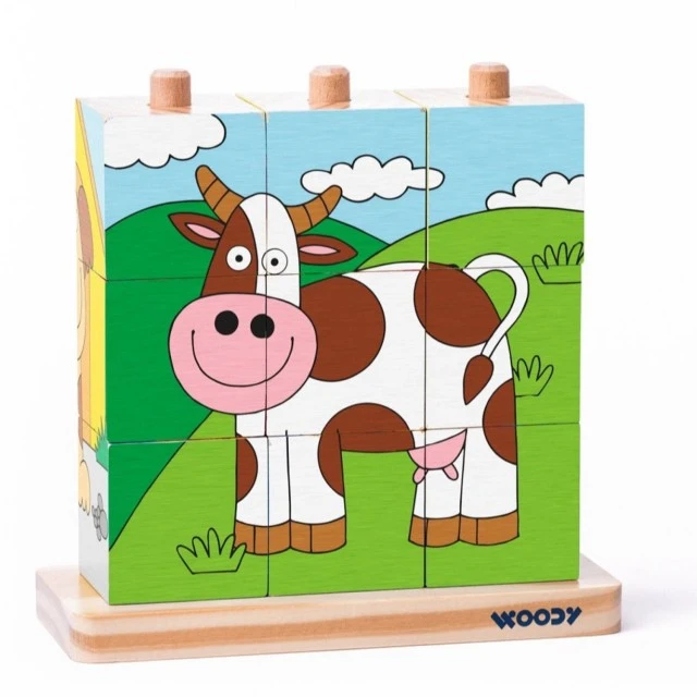 Ξύλινο παζλ για δέσιμο κορδονιών The Farm Age: 2+