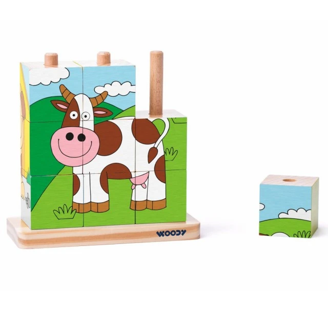 Ξύλινο παζλ για δέσιμο κορδονιών The Farm Age: 2+