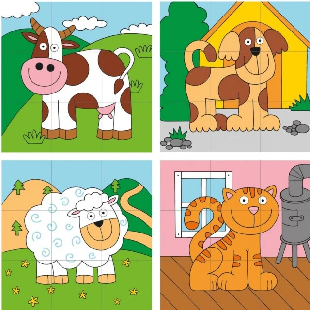 Ξύλινο παζλ για δέσιμο κορδονιών The Farm Age: 2+