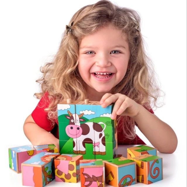 Ξύλινο παζλ για δέσιμο κορδονιών The Farm Age: 2+