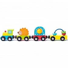 Ξύλινο παιδικό τρενάκι με σκαντζόχοιρο Ηλικία: 1+