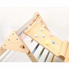 Σετ Τριγώνων Montessori Pickler με Σανίδα Ισορροπίας 2 σε 1 Παστέλ Ηλικία: 1+