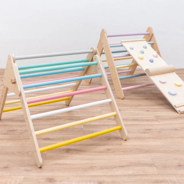 Σετ Τριγώνων Montessori Pickler με Σανίδα Ισορροπίας 2 σε 1 Παστέλ Ηλικία: 1+