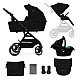 Παιδικό καρότσι Kinderkraft YOXI 3 σε 1 PURE BLACK