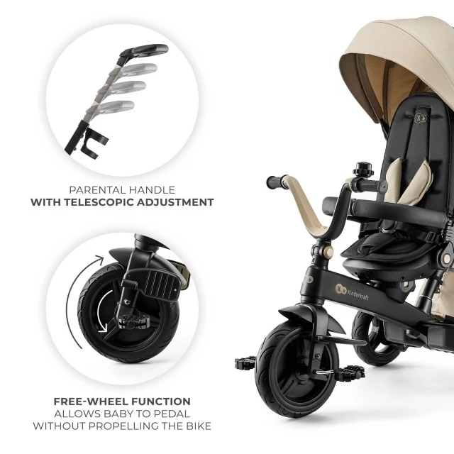KinderKraft EASYTWIST μπεζ τρίκυκλο KREASY00BEG0000