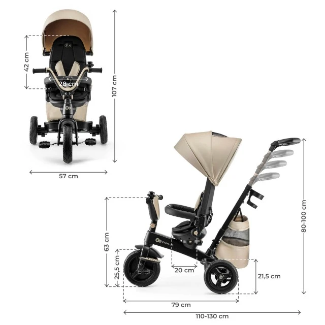 KinderKraft EASYTWIST μπεζ τρίκυκλο KREASY00BEG0000