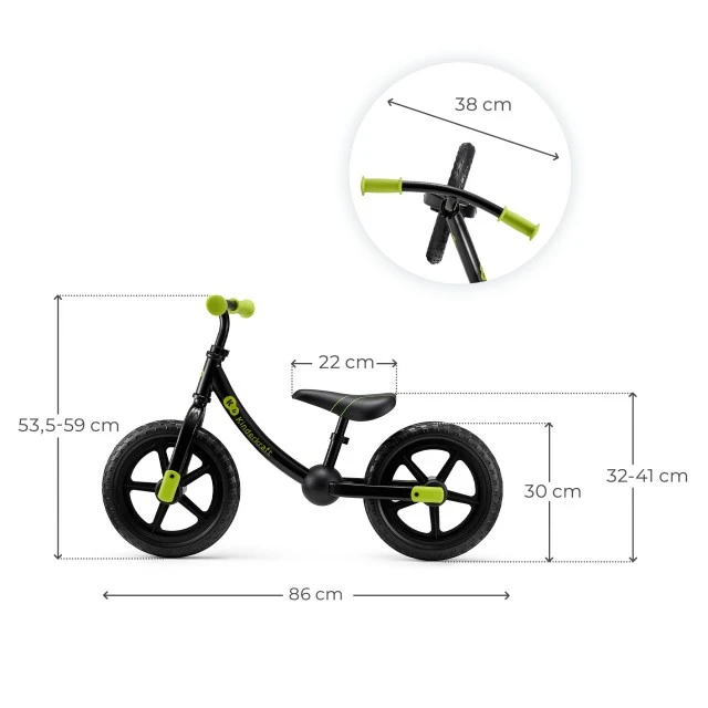 Ποδήλατο ισορροπίας Kinderkraft 2WAY NEXT 2025 ΜΑΥΡΟ