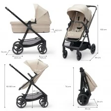 Καρότσι μωρού Kinderkraft NEWLY 4 σε 1 SAND ΜΠΕΖ