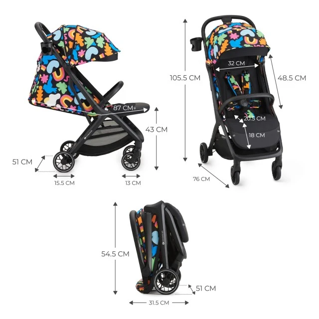 Καρότσι μωρού Kinderkraft NUBI 2 HAPPY SHAPES