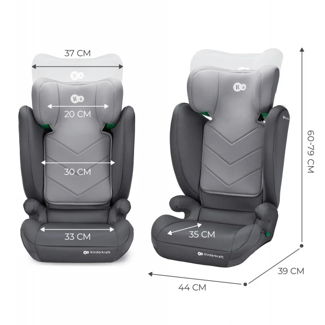 Κάθισμα αυτοκινήτου Kinderkraft I-SPARK 100-150cm ΓΚΡΙ