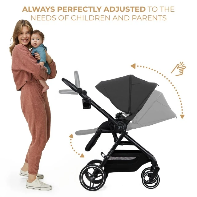 Παιδικό καρότσι Kinderkraft YOXI 3 σε 1 MOONLIGHT ΓΚΡΙ