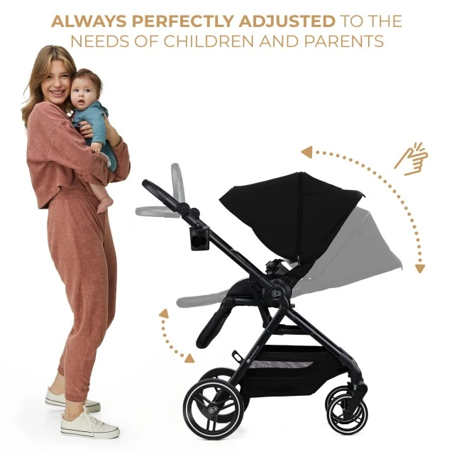 Παιδικό καρότσι Kinderkraft YOXI 3 σε 1 PURE BLACK