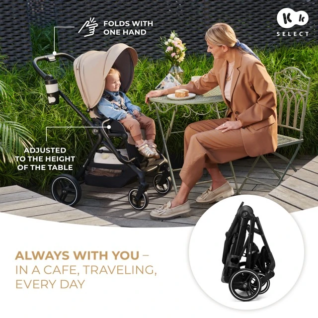 Παιδικό καρότσι Kinderkraft YOXI 3 σε 1 PURE BLACK