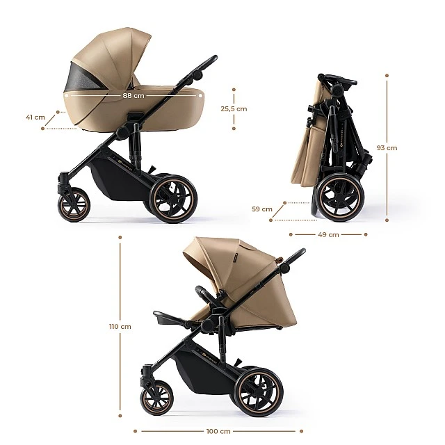 Καρότσι Kinderkraft Prime 2 2 σε 1 SANDROSE ΜΠΕΖ