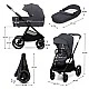 Καρότσι μωρού KinderKraft 2in1 NEA 2.0 DEEP GRAY