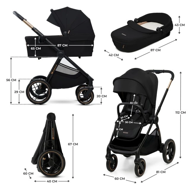 Βρεφικό καρότσι KinderKraft 2in1 NEA 2.0 MIDNIGHT BLACK