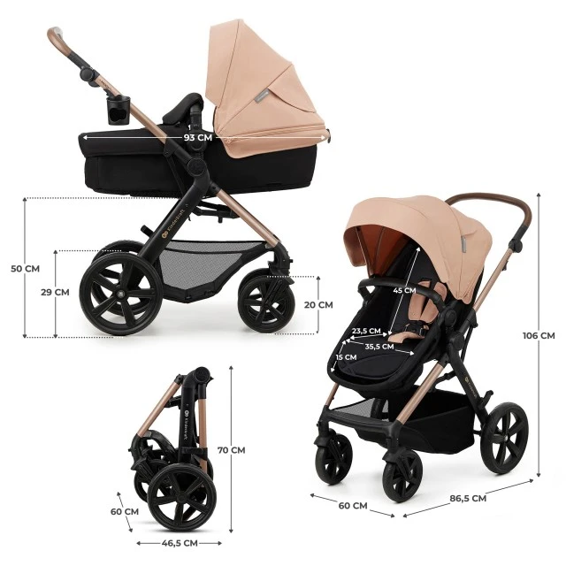 Καρότσι KinderKraft MOOV 2 3 σε 1 SAND ΜΠΕΖ