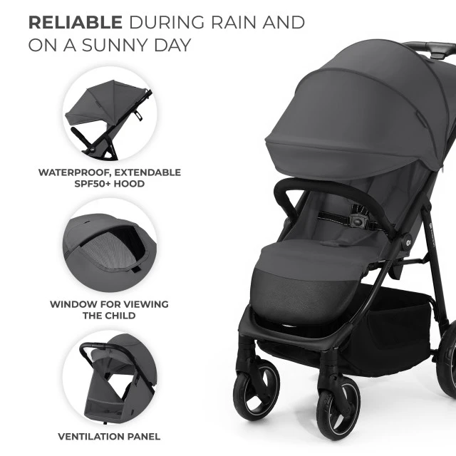 Καρότσι μωρού Kinderkraft TRIG 3 GLANITE GREY