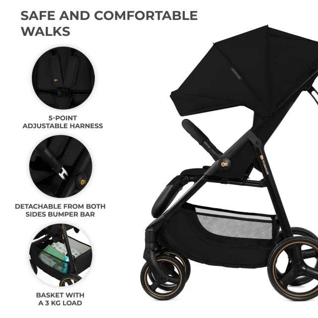 Καρότσι μωρού Kinderkraft TRIG 3 ONYX BLACK