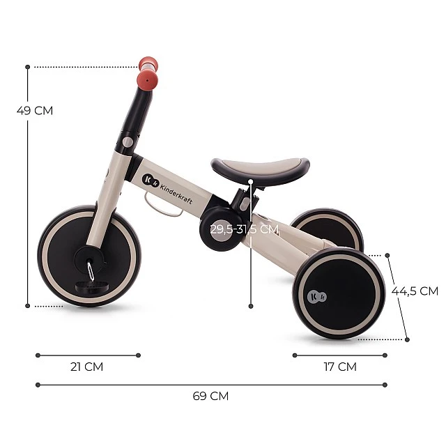 Τρίκυκλο Kinderkraft 3 σε 1 4TRIKE γκρι
