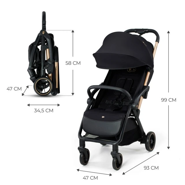 Βρεφικό καρότσι Kinderkraft APINO RAVEN BLACK