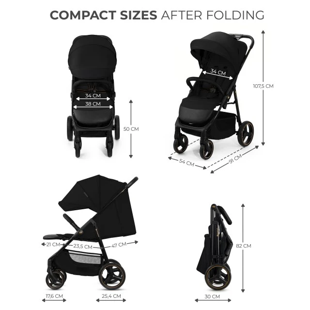 Καρότσι μωρού Kinderkraft TRIG 3 ONYX BLACK