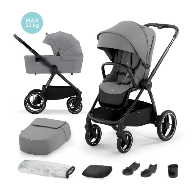 Βρεφικό καρότσι KinderKraft 2 σε 1 NEA PLATINIUM GREY