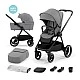 Βρεφικό καρότσι KinderKraft 2 σε 1 NEA PLATINIUM GREY