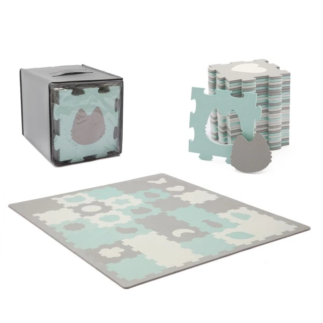 KinderKraft LUNO SHAPES μαλακό παζλ μέντα KPLUSHMIN