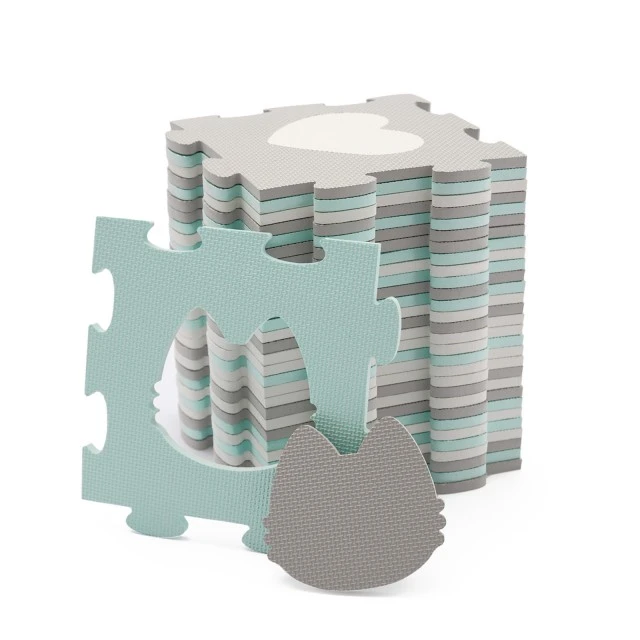 KinderKraft LUNO SHAPES μαλακό παζλ μέντα KPLUSHMIN