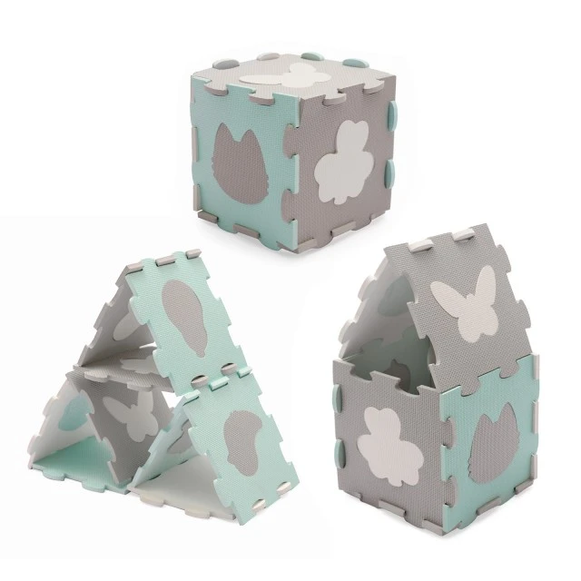 KinderKraft LUNO SHAPES μαλακό παζλ μέντα KPLUSHMIN