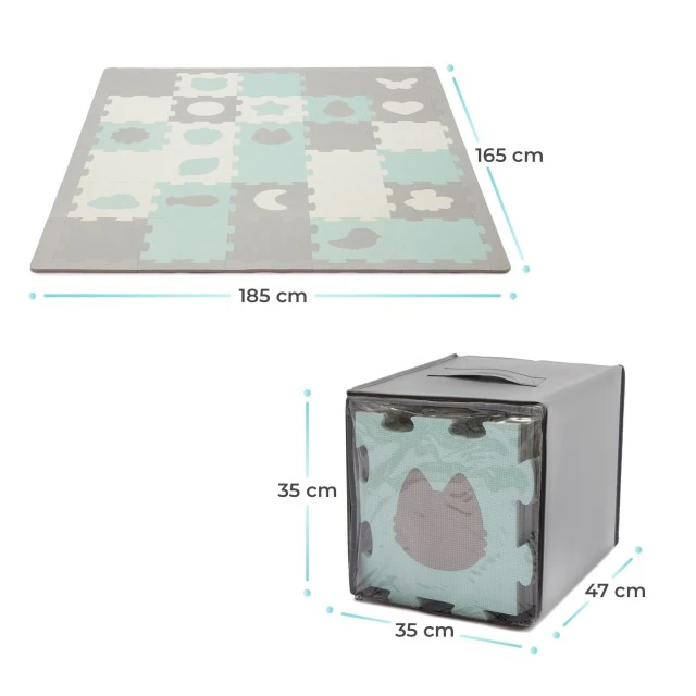 KinderKraft LUNO SHAPES μαλακό παζλ μέντα KPLUSHMIN