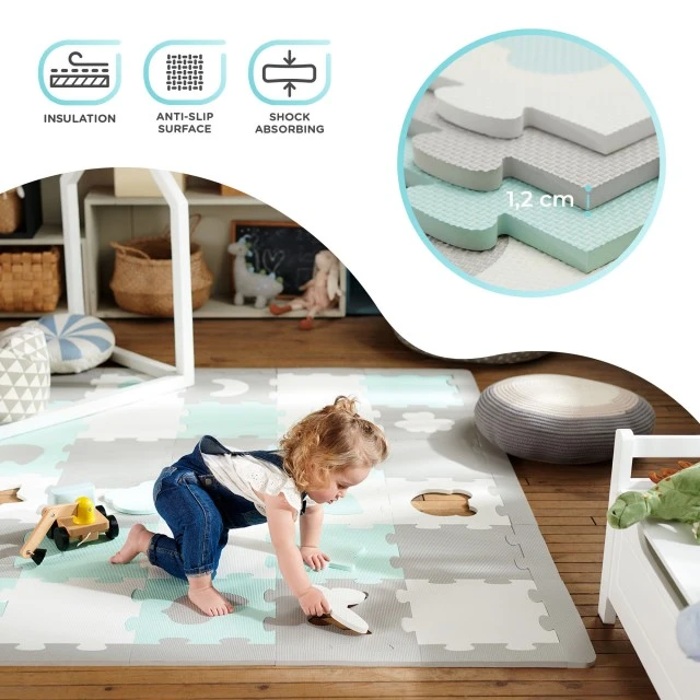 KinderKraft LUNO SHAPES μαλακό παζλ μέντα KPLUSHMIN