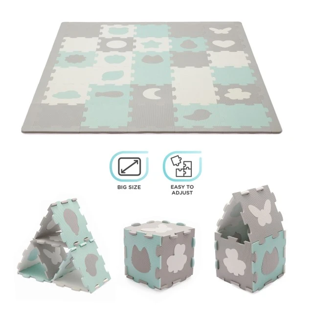 KinderKraft LUNO SHAPES μαλακό παζλ μέντα KPLUSHMIN