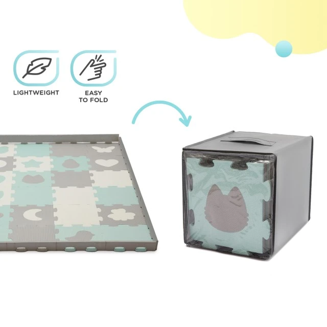 KinderKraft LUNO SHAPES μαλακό παζλ μέντα KPLUSHMIN