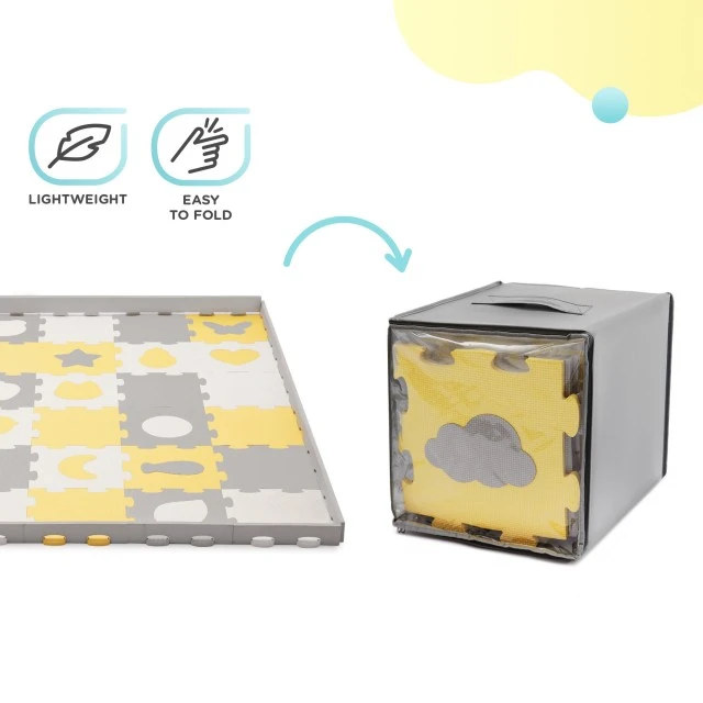 KinderKraft LUNO SHAPES μαλακό παζλ κίτρινο KPLUSH00YEL