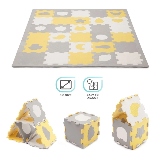 KinderKraft LUNO SHAPES μαλακό παζλ κίτρινο KPLUSH00YEL