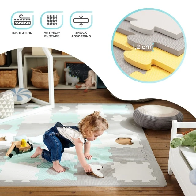 KinderKraft LUNO SHAPES μαλακό παζλ κίτρινο KPLUSH00YEL