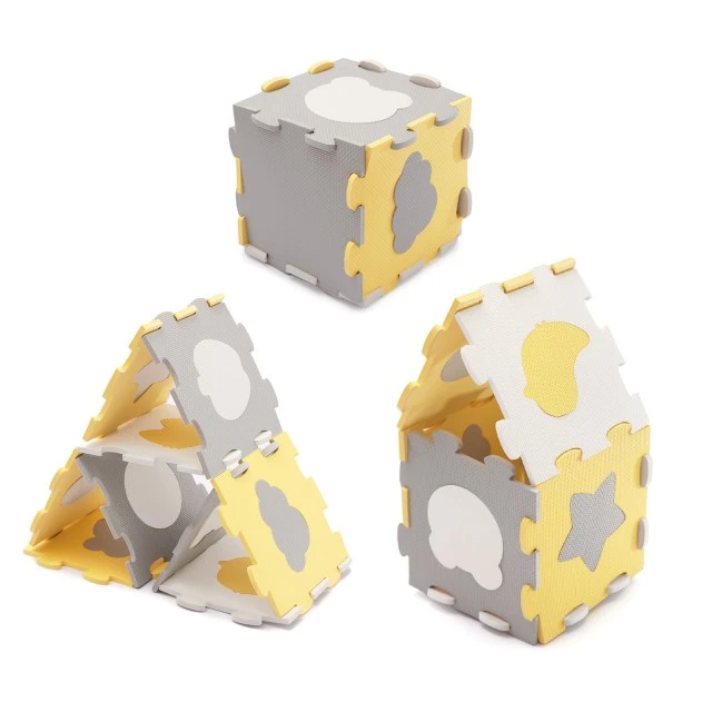 KinderKraft LUNO SHAPES μαλακό παζλ κίτρινο KPLUSH00YEL