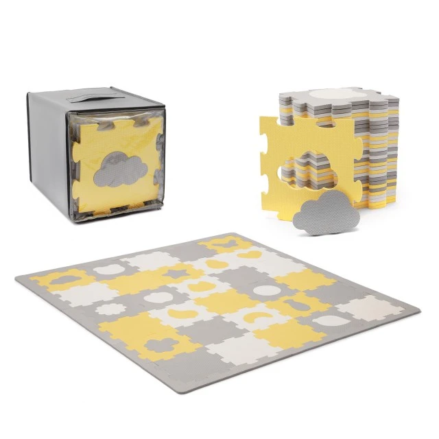 KinderKraft LUNO SHAPES μαλακό παζλ κίτρινο KPLUSH00YEL