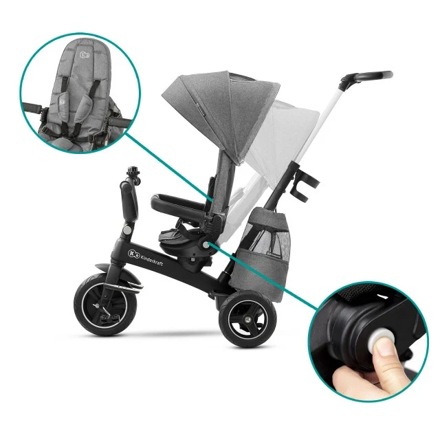 KinderKraft EASYTWIST γκρι τρίκυκλο KKRETWIGRY