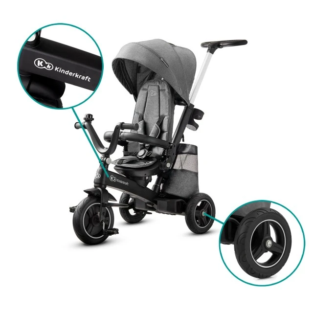 KinderKraft EASYTWIST γκρι τρίκυκλο KKRETWIGRY