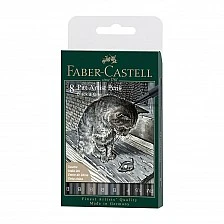 Faber-Castell μαρκαδόροι-πινέλο Pitt Artist, Grey, 8 τμχ