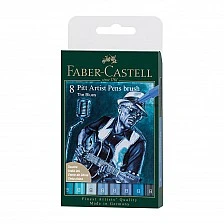 Faber-Castell μαρκαδόροι-πινέλο Pitt Artist, Blues, 8 τμχ