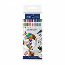 Μαρκαδόροι Faber-Castell, στρογγυλοί, μεταλλικοί, 1,5 mm, 12 χρώματα