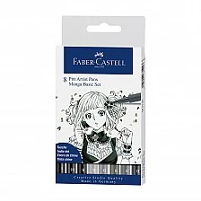 Faber-Castell μαρκαδόροι Pitt Artist Pen, 8 χρώματα Manga Set