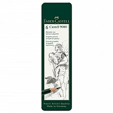 Faber-Castell μολύβια Castell 9000, γραφίτης, 6 τμχ σε μεταλλική κασετίνα