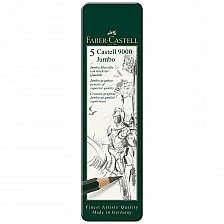 Faber-Castell μολύβια Castell 9000 Jumbo, γραφίτης, 5 τμχ