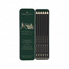 Faber-Castell μολύβια Pitt Graphite Matt, γραφίτης, 6 τμχ σε μεταλλική κασετίνα